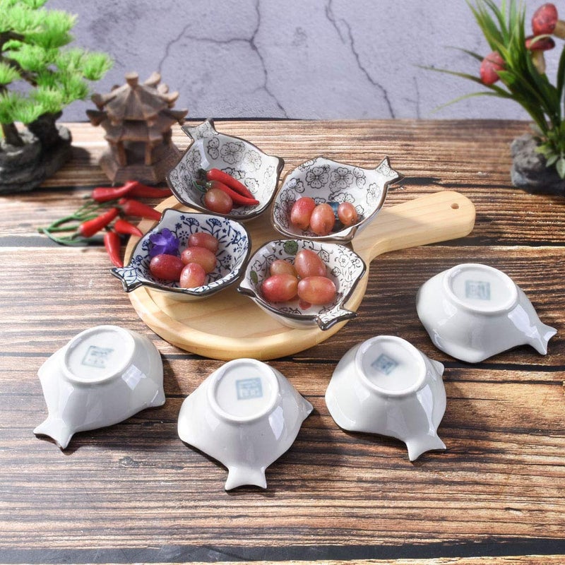 Cerficer Japanese Soy Sauce Dishes Set of 8 Ceramic Dipping Bowls for Sushi Seasoning - Image 4
